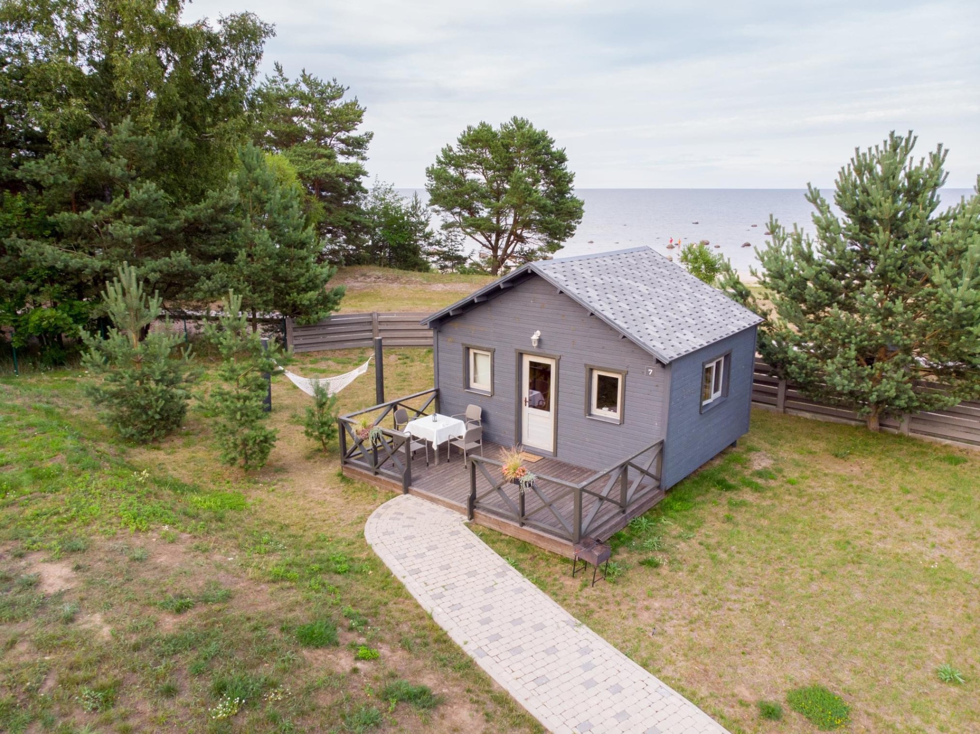 Cabin with sea view and hammock