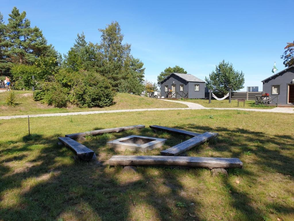 Fire pit and benches