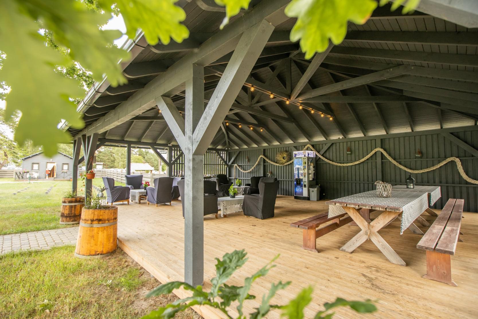 Large outdoor lounge gazebo