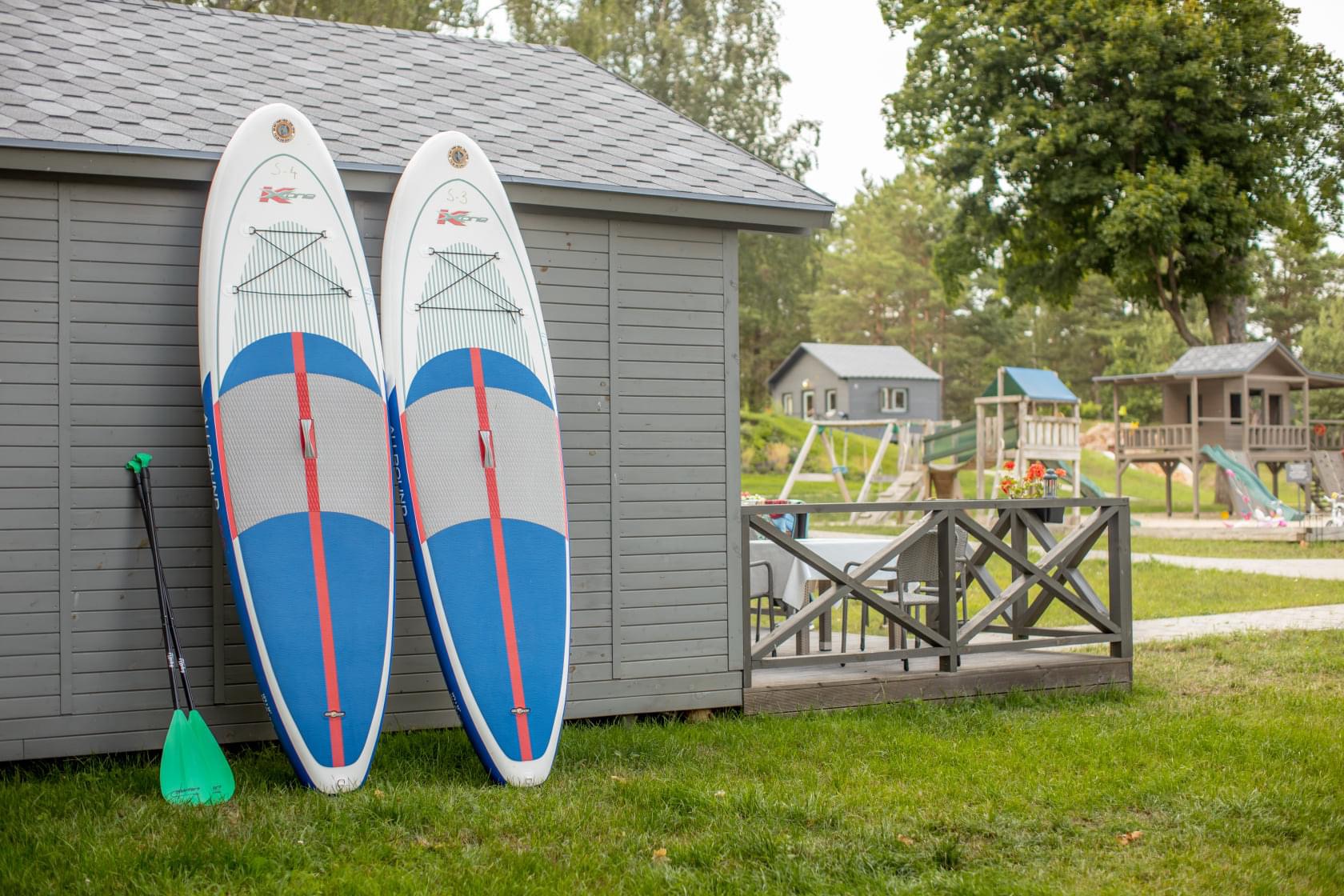SUP boards for rent by the cabin